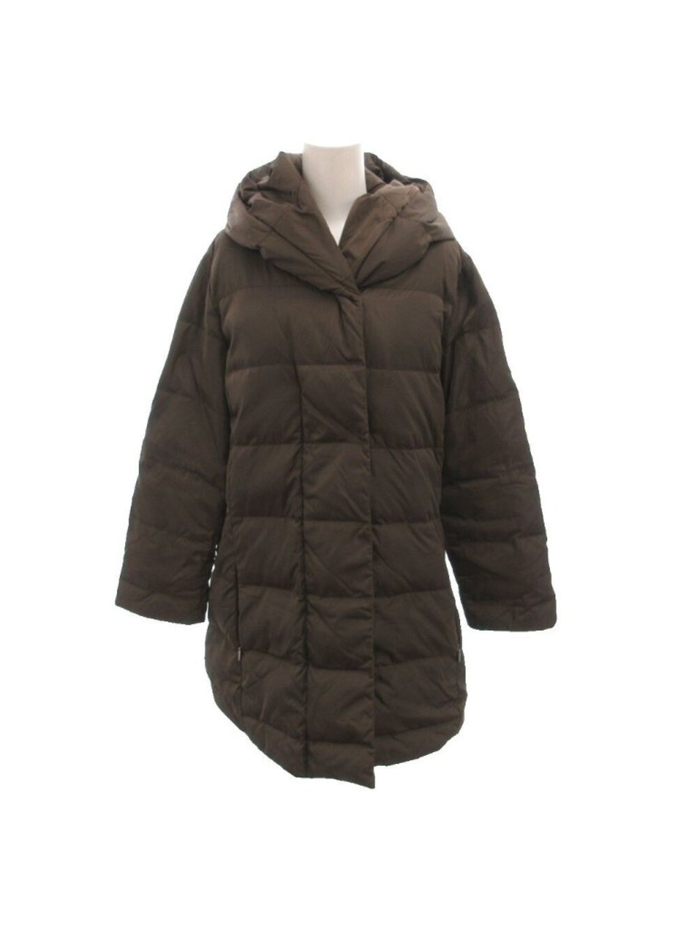 Max Mara Weekend Line Down Coat Shawl Color Hood Half Length Nylon 42 Brown